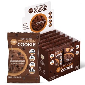 321glo Collagen Cookies | Soft Baked, High Protein Cookies | Low Carb, Low Sugar | Keto Snack for Women, Men, & Kids | 12 Pack (Chocolate Chocolate Chip)