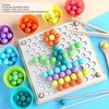 Children Wooden Clip Beads Puzzle Board Hands Brain Training Bead