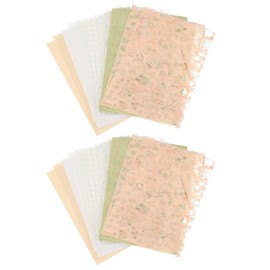 uxcell 32 Sheets Textured Scrapbook Paper, Mixed Special Paper Mesh Fabric Assorted Set for Scrapbooking Junk Journal Card DIY Materials Collage Card Embellishments, White/Orange/Green
