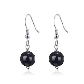Philip Jones Black Onyx Gemstone Round Drop Earrings