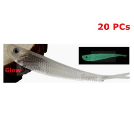 Zaquia 20 PCs 3.0" Crappie Bass Walleye PERCH MINNOW FISHING Jig Grubs Lures-drop Shot - Glow(White)