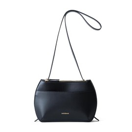 Hazel Handbag, Shoulder Bag, Women's, Leather Bag, Genuine Leather, Cowhide Poire Leather Pochette, Black