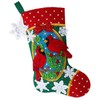 Bucilla, Christmas Cardinals 18" Felt Applique Stocking Making Kit, Perfect for DIY Needlepoint Arts and Crafts, 89483E