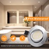 GeyouLux IP44 LED Downlights Dimmable Nickel 3000K 6 Pack