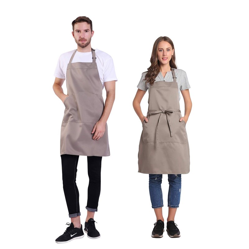 BIGHAS Adjustable Bib Apron with Pocket Extra Long Ties for