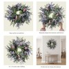 24 Inch Purple Wreath for Front Door with Eucalyptus Leaves