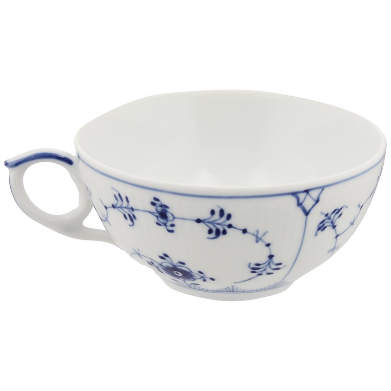 Royal Copenhagen 1017174 Blue Fluted Plain Tea Cup & Saucer,