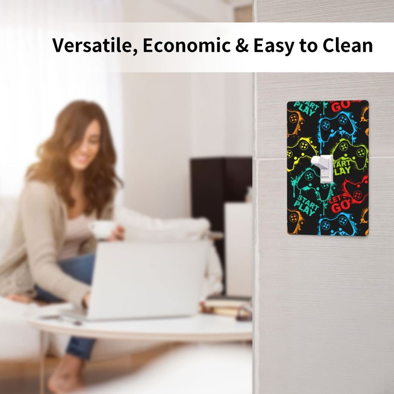 Video Game Controller Light Switch Covers 1-Gang,Decorative Single Toggle Light