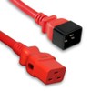 3ft 12 AWG Red IEC C20 to Locking IEC C19