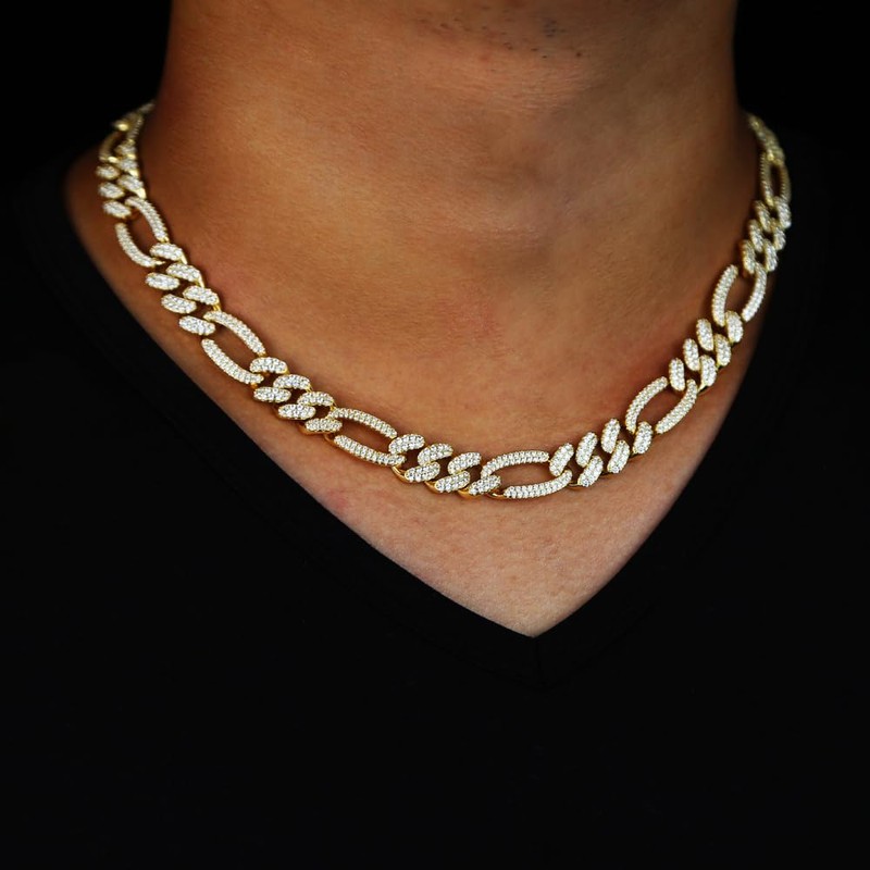 Eseres Figaro Chain Necklace for Men 12MM Figaro Link Chain