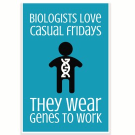 Biologists Love Casual Fridays They Wear Genes To Work Classroom Poster - 12 x 18 Inch - Science Biology Classroom Decor - Classroom Must Haves - Back To School Decor - CPS0470