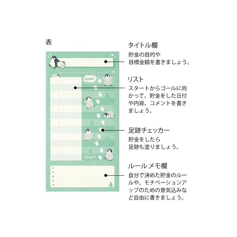 Midori 25601006 Money Envelope Wrist Penguin Pattern