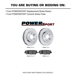 PowerSport Front Brakes and Rotors Kit |Front Brake Pads| Brake Rotors and Pads| Semi Metallic Brake Pads and Rotors - BLBF.67015.03