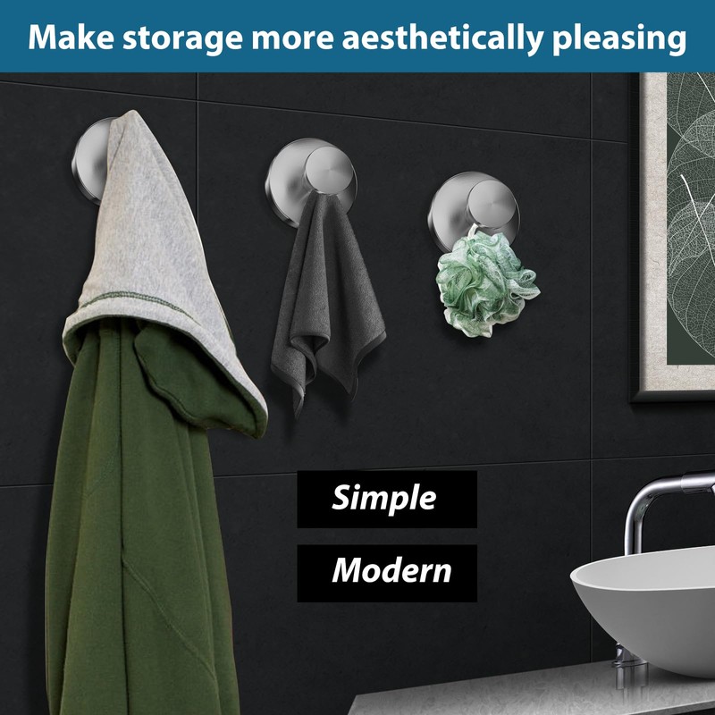 AbluFirst Suction Cup Hooks for Shower, Wall Suction Cup Hooks