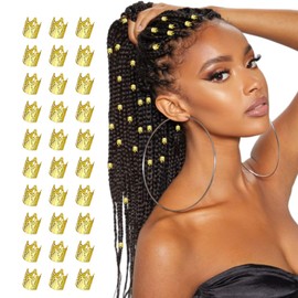 Debbery 30 Pcs Gold Hair Accessories with Electroplating Process, Adjustable Metal Dreadlock Accessories for Gold Hair Cuffs Dreadlock Machine