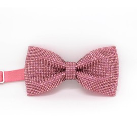 Rhinestones Pre-tied Bow Ties for men women | Bow tie with Crystal like rhinestones | CK Bow Tie (Pink Bow Tie)