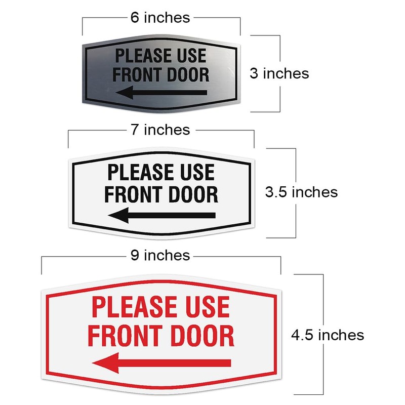 Fancy Please use front door left arrow Sign | Wall