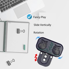 Bufccy Owl Fidget Slider 2.0, Magnetic Metal Fidget Toys, EDC Fidget Toys Desk Toys for Adults Stress Relief ADHD, Gift for Boyfriend, Husband and Father (Black Owl)