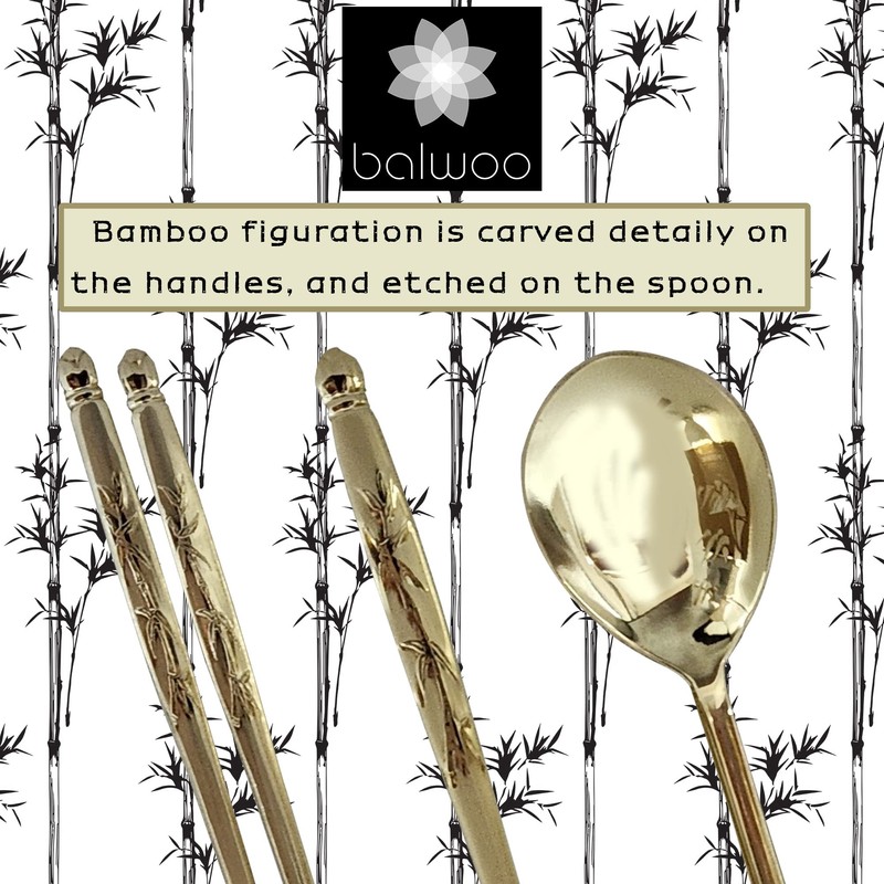 Balwoo [Made in Korea] Bamboo Design Sticky Rice Spoon Chopsticks