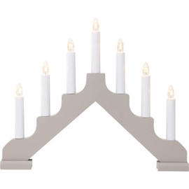 Star Trading 03911-14.75" x 11.5" 7 Light Electric Wooden Elephant Taupe Ada Swedish Candelabra/Candlestick