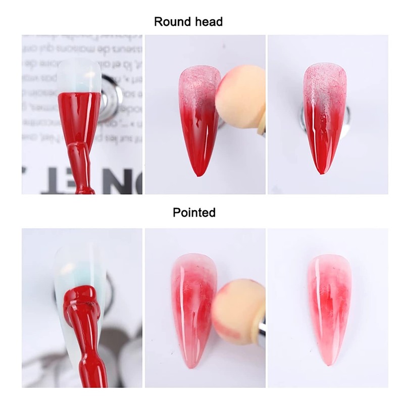 SILPECWEE 1pcs Nail Sponge Pen, Ombre Nail Brush Nail Design
