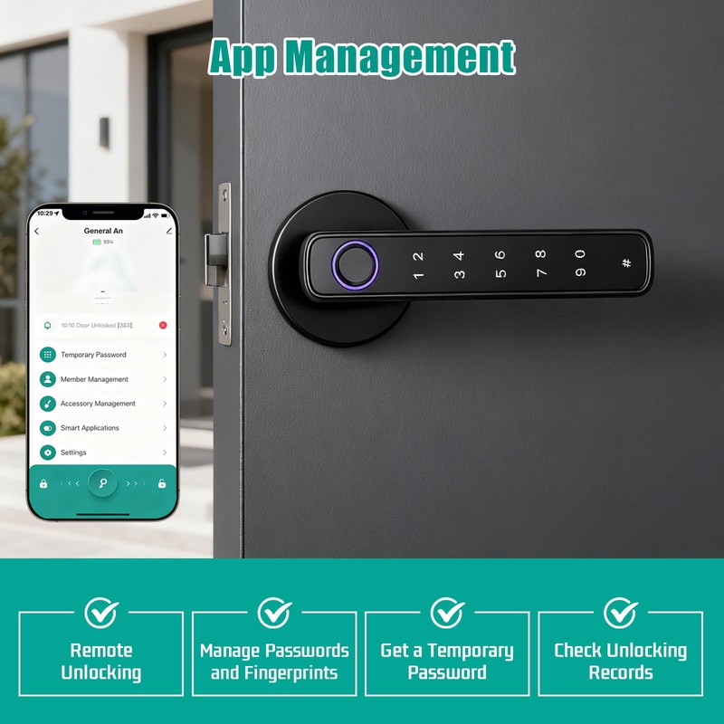 Smart Door Lock, Front Door Fingerprint Door Locks