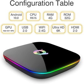 Q PLUS Android 9.0 TV BOX 4GB RAM/32GB ROM H6 Quad-Core TV Box 2.4Ghz WiFi/Ethernet 6K HDMI TV BOX