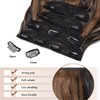 VRBEATTER Long Wavy Clip in Hair Extensions for Women Balayage