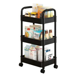 Carrito Organizador Almacenamiento Multiusos De 3 Niveles Color N - Excelente Calidad y Durabilidad, Compatible y Funcional                           