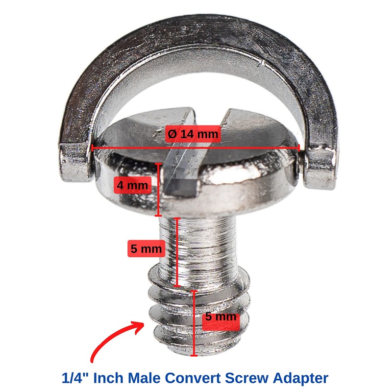 1/4 Inch Camera Mounting Screw, 2 Pieces, with 10 mm