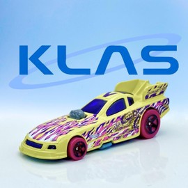 Hot Wheels Mustang Funny Car (Yellow, Purple, Pink & White) 5/10 HW Art Cars - 2024-112/250 (Short Card) - includes a KLAS Car Keeper Protector Case - HTD55