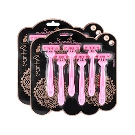 Earth & I - Disposable Razors for Women 12 Count, Women Razors for Shaving, Travel Razors for Women, Disposable Womens Razors, 3-Blade Sesitive Shaver