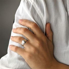 Silverly Puzzle Rings Women Sterling Silver - 925 Sterling Silver Ring - Braided Woven Multiband Promise Ring for Men - Women's Wedding Band - Turkish Wedding Rings His and Hers