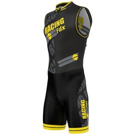 FDX Men Triathlon Tri Suit Padded Compression Running Swimming Sublimation Cycling Skinsuit Yellow,Medium