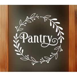 YYDESN Pantry Decal, Kitchen Pantry Ornamental Sticker, Food Pantry Door Decal, Farmhouse Pantry Door Sticker, Kitchen Door Sign, Pantry Door Vinyl Sticker Decal (White)