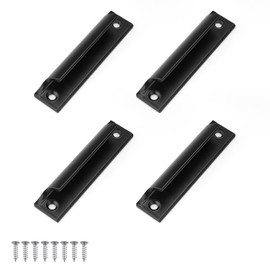 AMONENZ Pack of 4 Furniture Door Handles, Aluminium Sliding Door Handle, Black Curved Kitchen Door Handles, for Balcony Doors, Sliding Doors, Drawers, Durable Furniture Fittings