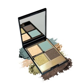 4 Colors Eyeshadow Palette, Matte Shimmer Eye Shadow, Highly Pigmented Long Lasting Waterproof Eye Shadow Palette Makeup, Sombras Para Ojos, Gold Green Blue Eyeshadow Makeup Beauty Gift for Woman 05