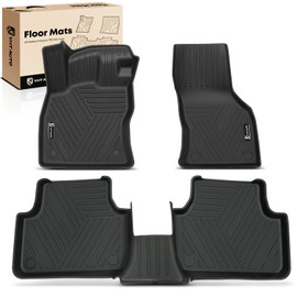 YHTAUTO Floor Mats Compatible with Volkswagen Jetta 2019-2025 5 Seats, TPE All Weather Car Mats Waterproof Anti-Slip Odorless Floor Liner, Interior Car Accessories Front & 2nd Row Liner