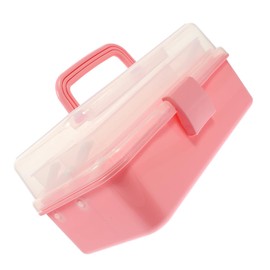 ABOOFAN Three Layer Portable Storage Box Elegant Multi Function Organizer for Desk and Office Convenient Reusable Pen Box Compact Design Stylish Pink