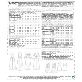 McCall's Patterns 7507 E5,Misses Dresses,Sizes 14-22, Multi/colour