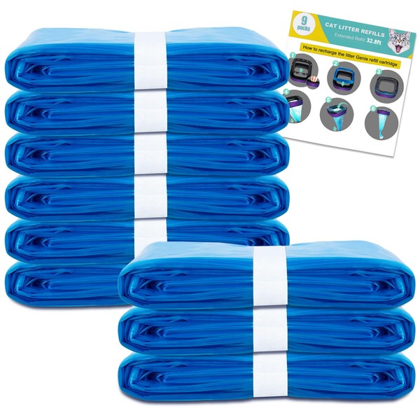 HzTinT 9 Pack Cat Litter Refills Bag, 32.8 Ft Litter