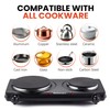 Elite Gourmet EDB-302BF# Countertop Double Cast Iron Burner, 1500 Watts