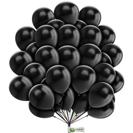 Black Balloons 30 pcs 12 inch Birthday Party Balloons Matte black balloons for Birthday Weddings Anniversary Graduation Black Themed Party Decorations