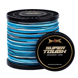 Hercules PE Fishing Line, Super Tough, 4 Strands, Fine Line, Far Throw, PE X4, Fishing Line, High Strength, High Sensitivity, Camouflage Blue, 300YDS-0.2, 6lb/2.7kg