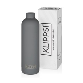 KLIPPSI® Stainless Steel Drinking Bottle, 1000 ml, Insulated Thermal Flask, 12 Hours Warm 24 Hours Cold, Leak-Proof, Durable, BPA Free and Reusable, Ideal for Sports, School, Travel and Outdoor (Gre
