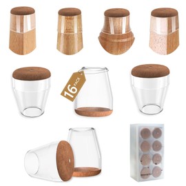 Soundbox Chair Leg Floor Protectors - 16-Pack, Non-Slip Felt Pads, Noise Reducing & Eco-Friendly, Transparent Design, Fits Round, Square, Rectangular Legs, S Size