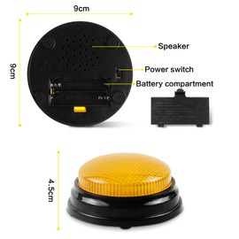 BEAN LIEVE 2-Pack Game Buzzers - Super Bright 4-LEDs, Unique Sounds, Compact Portable & Lock Switch - Trivia Buzzer System for Classroom, Jeopardy, Family Feud (Buzzers for Trivia Games)