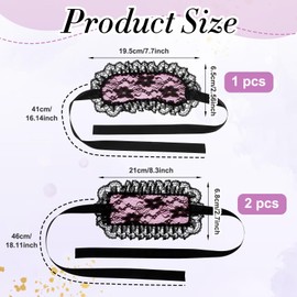 3 Pcs Blindfold Sleep Mask for Women, Lace Eye Mask Soft Breathable Blackout Sleeping Eye Covers for Women, Travel Sleep Satin Blind Folds