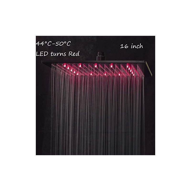 NeierThodore LED 16 Inch Square Shower Head Replacement with Rotatable