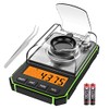 Digital Milligram Scale, 50g Portable Mini Scale, 0.001g Precise Graduation, Professional Pocket Scale with 50g Calibration Weights Tweezers (Batteries Included)